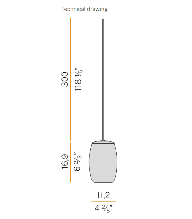 PANZERI  Ely Senza Rosone 11cm  Hanging