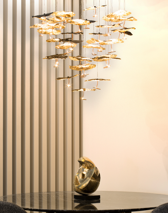 Catellani & Smith Gold Moon Chandelier Hanging
