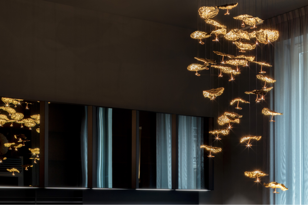 Catellani & Smith Gold Moon Chandelier Hanging